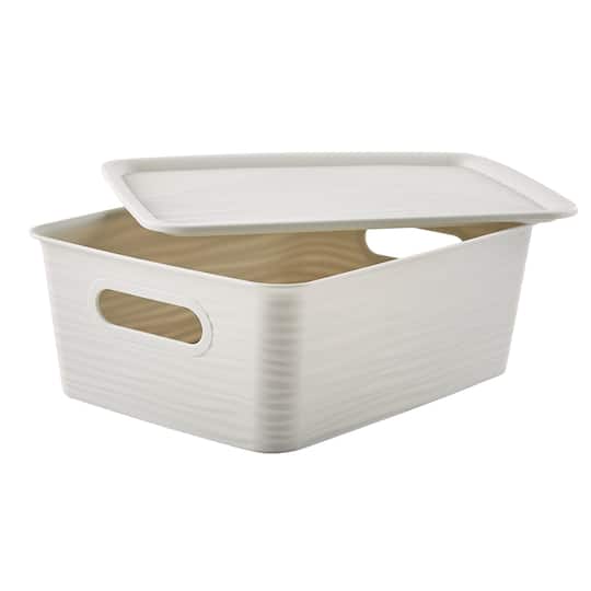Simplify Gray with White Wave Pattern Storage Box